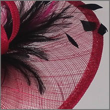 Load image into Gallery viewer, Monica Disc Fascinator - Fuschia Pink &amp; Dark Navy
