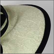 Load image into Gallery viewer, Enid Disc Fascinator - Ivory &amp; Black