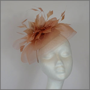 Jinny Disc Fascinator - Rose Gold