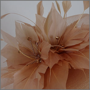 Jinny Disc Fascinator - Rose Gold