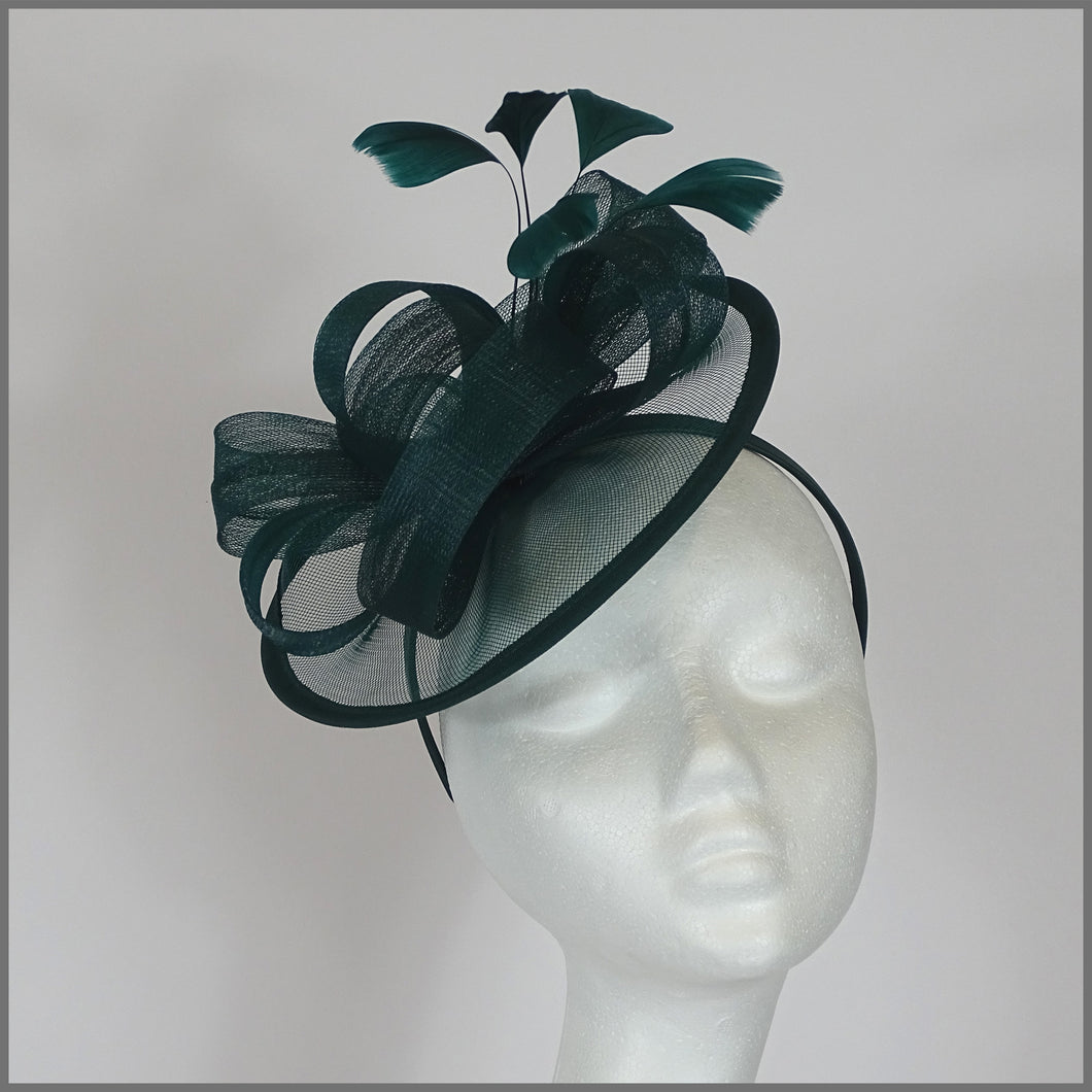 Emery Disc Fascinator - Emerald Green