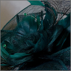 Eliana Disc Fascinator - Emerald Green