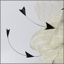 Load image into Gallery viewer, Jazlyn Disc Fascinator - Ivory &amp; Black