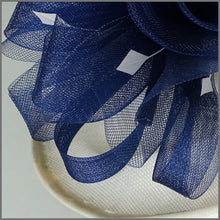 Load image into Gallery viewer, Luna Disc Fascinator - Ivory &amp; Navy