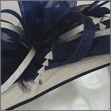 Load image into Gallery viewer, Sylvia Hat - White &amp; Navy