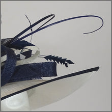 Load image into Gallery viewer, Sylvia Hat - White &amp; Navy