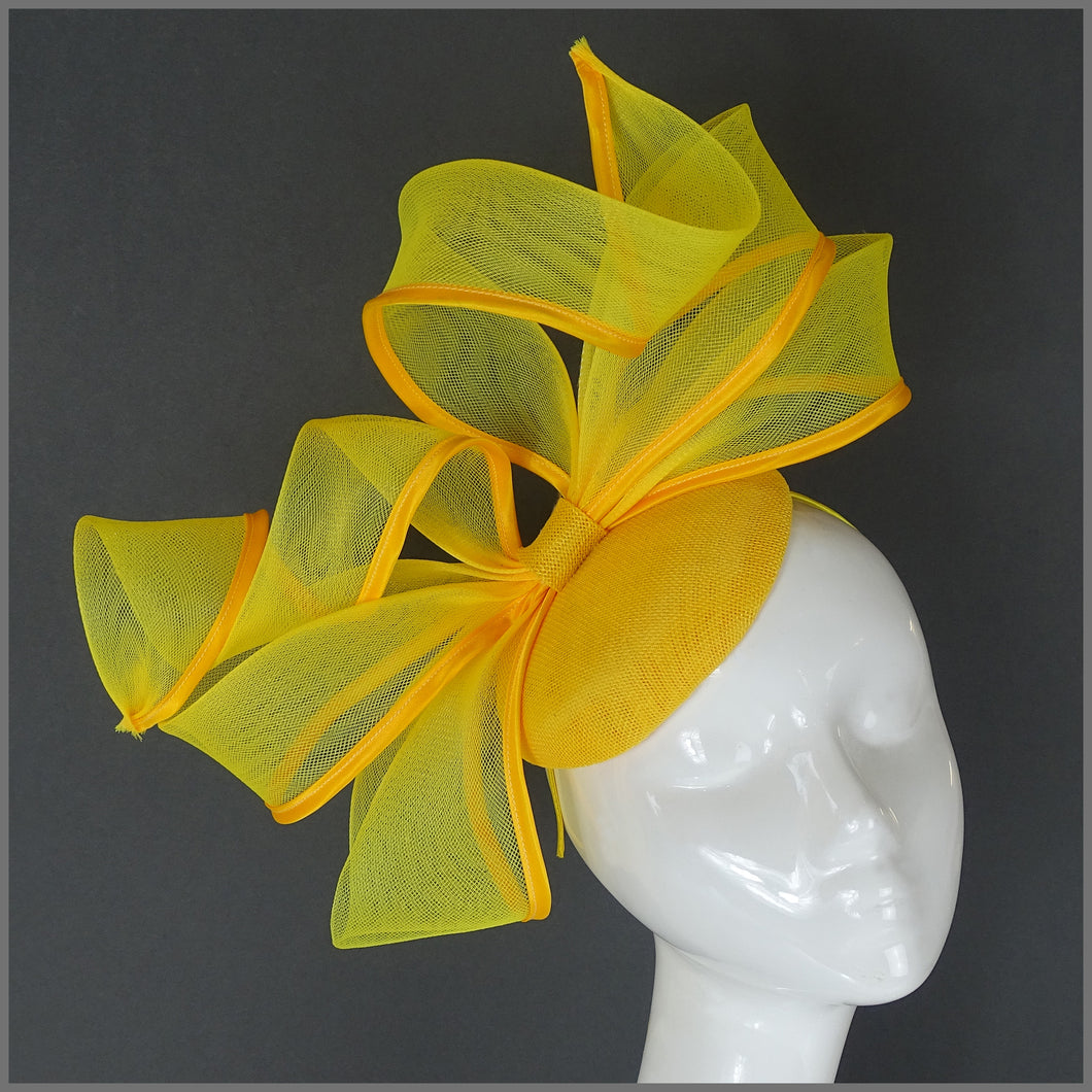 Shelby Disc Fascinator - Yellow Sunshine