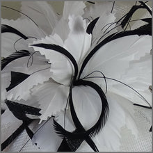 Load image into Gallery viewer, Geraldine Disc Fascinator - White &amp; Black