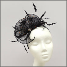 Load image into Gallery viewer, Black Halloween Party Headpiece with Spiders