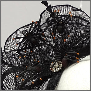 Black Halloween Party Headband with Spiders