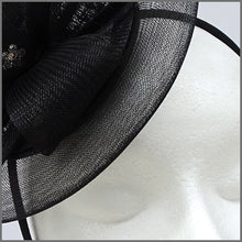 Load image into Gallery viewer, Black Race Day Disc Fascinator with Loops