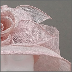 Blush Pink Ladies Sinamay Wedding Hat with Roses