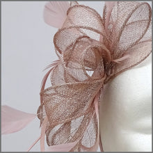 Load image into Gallery viewer, Blush Pink &amp; Silver Special Occasion Feather Ladies Headpiece