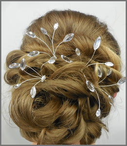 Bridal Wedding Diamanté Spray Hair Pins Set