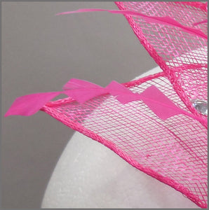 Bright Pink Cocktail Party Fascinator Headpiece