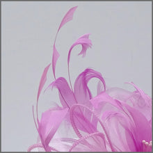 Load image into Gallery viewer, Candy Pink Floral Feather Fascinator for Races
