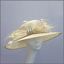 Load image into Gallery viewer, Classic Wedding or Race Day Hat in Natural