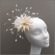 Load image into Gallery viewer, Delicate Peach &amp; White Feather Flower Fascinator