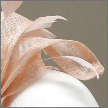 Load image into Gallery viewer, Elegant Blush Pink Feather Fascinator