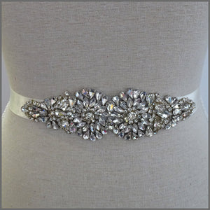 Elegant Bridal Sparkling Crystal Wedding Ribbon Belt
