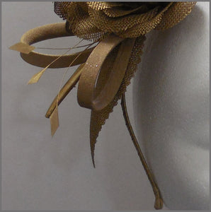 Elegant Formal Antique Gold Flower Headband