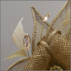 Elegant Gold Fascinator Headpiece for Weddings