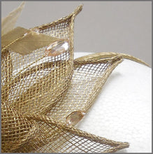 Load image into Gallery viewer, Elegant Gold Fascinator Headpiece for Weddings