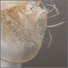 Load image into Gallery viewer, Elegant Peach Wedding Disc Fascinator with Netting