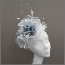 Load image into Gallery viewer, Elegant Wedding Hatinator in Silver Mist &amp; White