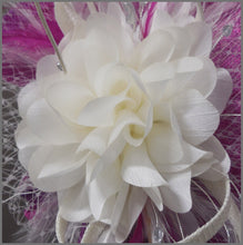 Load image into Gallery viewer, Floral Wedding Disc Fascinator in Peony Pink &amp; Ivory