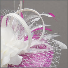 Load image into Gallery viewer, Floral Wedding Disc Fascinator in Peony Pink &amp; Ivory