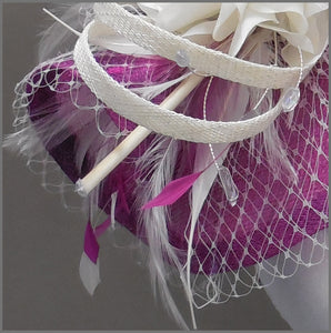 Floral Wedding Disc Fascinator in Peony Pink & Ivory