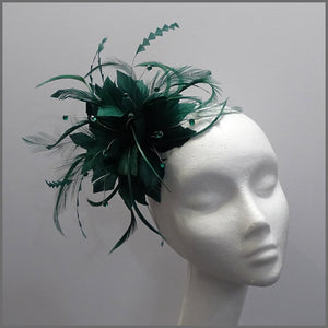 Flower Fascinator in Emerald Green for Race Day