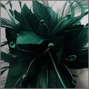 Flower Fascinator in Emerald Green for Race Day