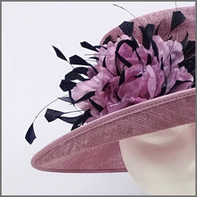Load image into Gallery viewer, Heather Pink &amp; Navy Mother of the Bride Wedding Hat