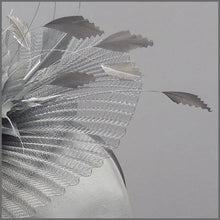 Load image into Gallery viewer, Elegant Pleated Crinoline Occasion Fascinator in Silver