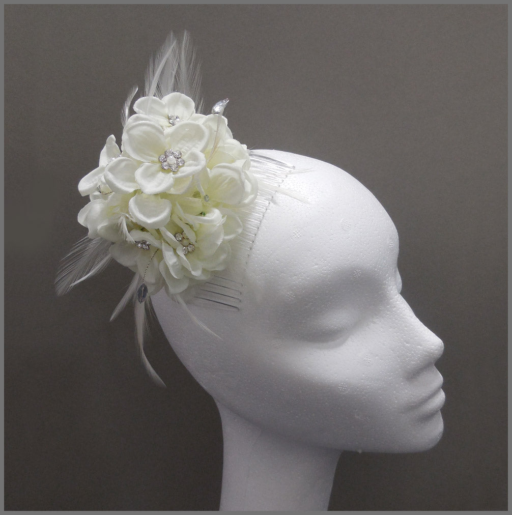 Ivory Flower Fascinator Bridesmaid Headpiece