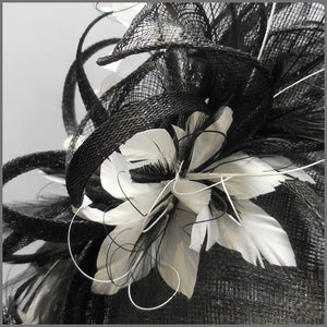 Ladies Day Classic Black & White Flower Hatinator