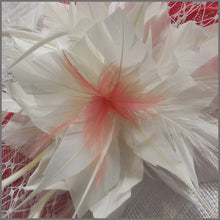 Load image into Gallery viewer, Ladies Day Flower Hatinator in Coral Pink &amp; White