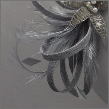Load image into Gallery viewer, Large Formal Silver Crystal Flower Fascinator