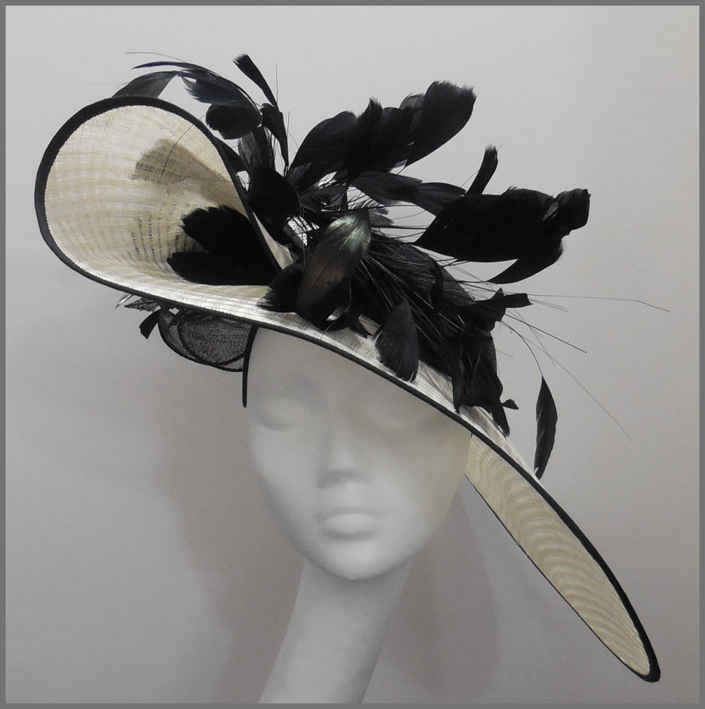 Black ascot hat on sale