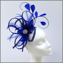 Load image into Gallery viewer, Large Lightweight Fascinator in Cobalt Blue