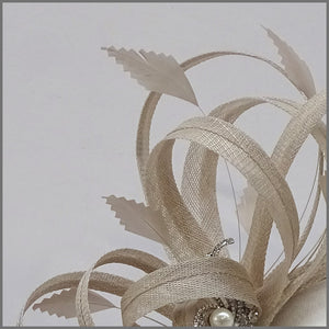 Large Delicate Race Day Fascinator in Oyster