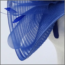 Load image into Gallery viewer, Large Unique Cobalt Blue Ladies Day Headband Fascinator