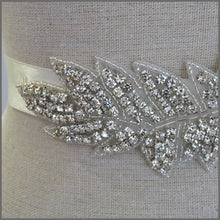 Load image into Gallery viewer, Bridal Wedding Dress Belt in Rhinestone Leaf Design