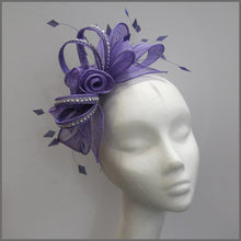 Load image into Gallery viewer, Light Purple Rose Flower Formal Fascinator