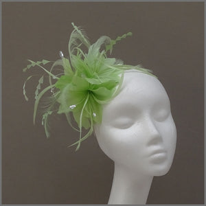 Headband Fascinator in Lime Green for Race Day