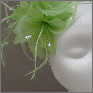 Headband Fascinator in Lime Green for Race Day