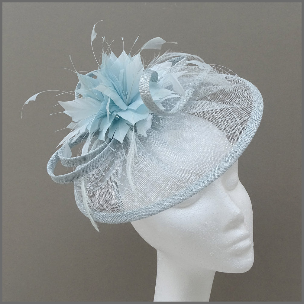 Mini Hatinator with Flower in Peppermint Blue for Wedding