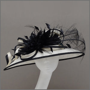 Mother of the Bride Hat in Black & Ivory